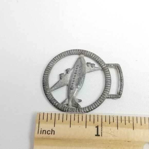 Vintage Airplane Watch Fob, Silver Tone Metal, Antique Retro Design, Estate - Picture 5 of 7
